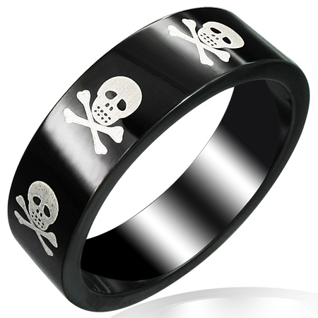 Fekete színű nemesacél gyűrű ékszer