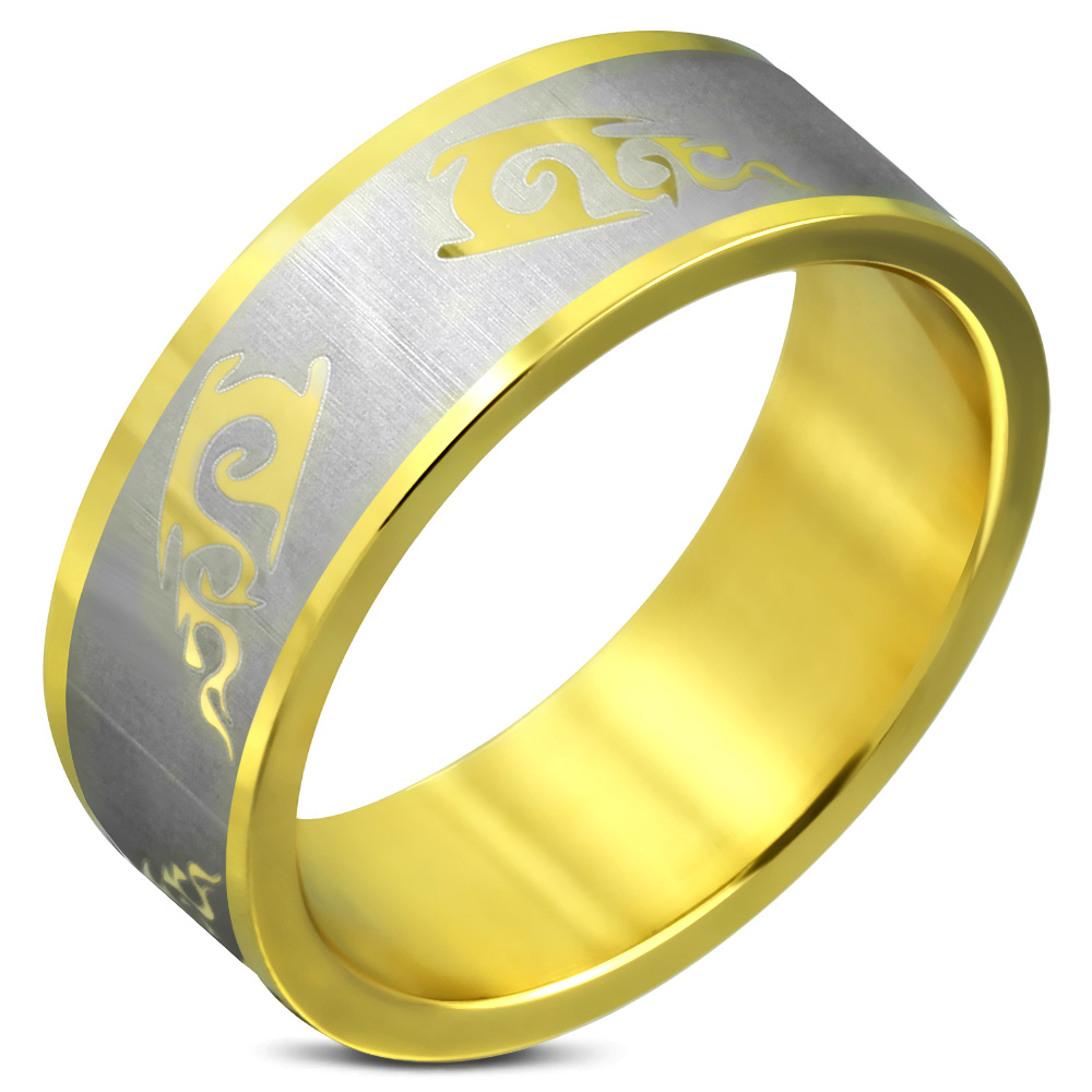 Arany színű nemesacél gyűrű, karikagyűrű ékszer