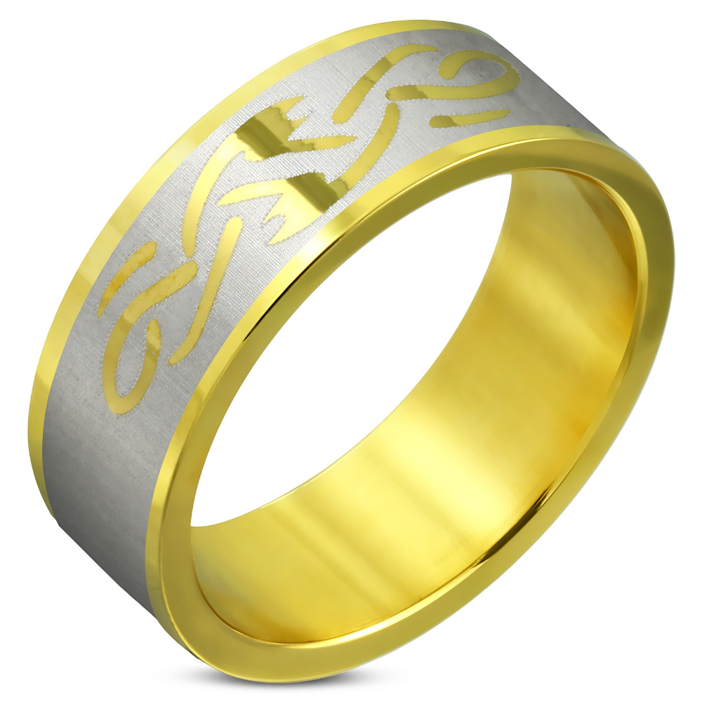 2 színű nemesacél gyűrű, karikagyűrű ékszer