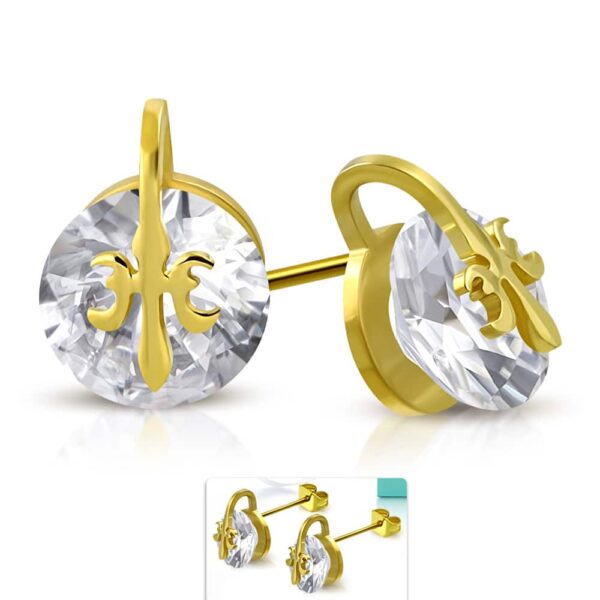 PRINCESS cirkónia kristályos nemesacél fülbevaló ékszer