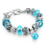 Pandora stílusú kristályos karkötő - Türkiz 