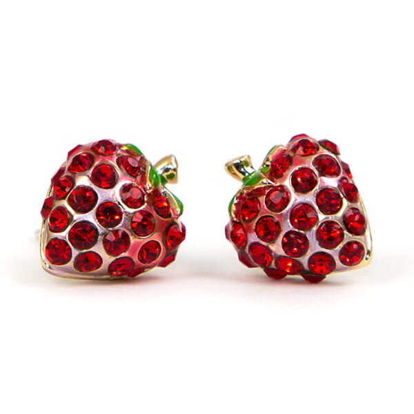 Piros Eperformájú Kristályos Fülbevaló ajándék díszdobozban