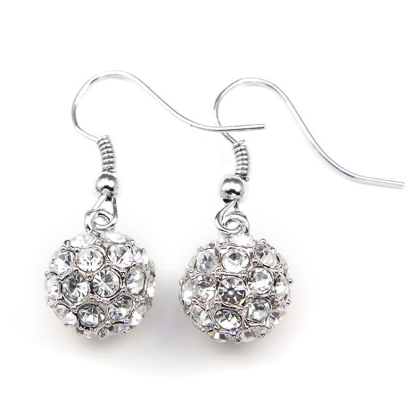 Disco gömbös átlátszó kristályos csillogó fülbevaló