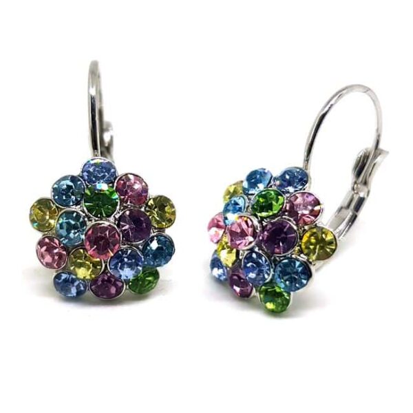 Narnal Színes kristályos fülbevaló ajándáék díszdobozban