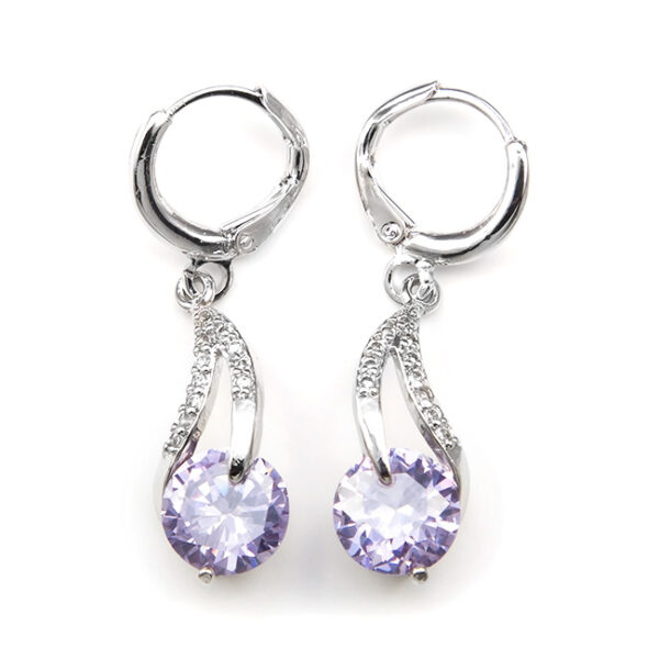 Shine Kristályos fülbevaló Lila köves ajándék díszdobozzal