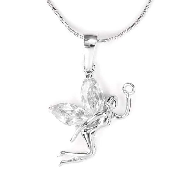 Vigyázó Tündér - Medálos nyaklánc átlátszó kristállyal