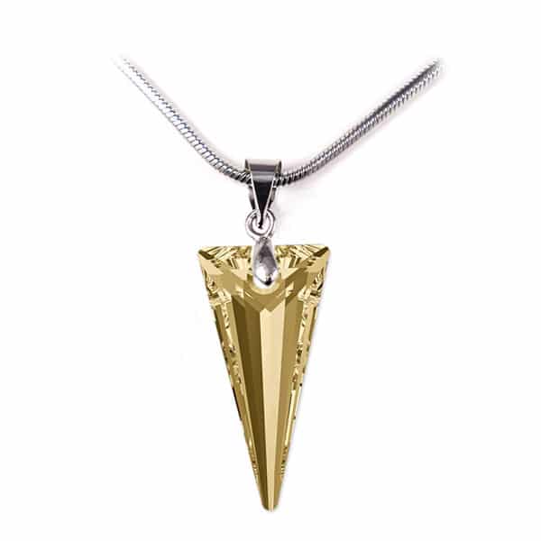 Swarovski® kristályos nemesacél nyaklánc - 18 mm - Piramid - Golden Shadow