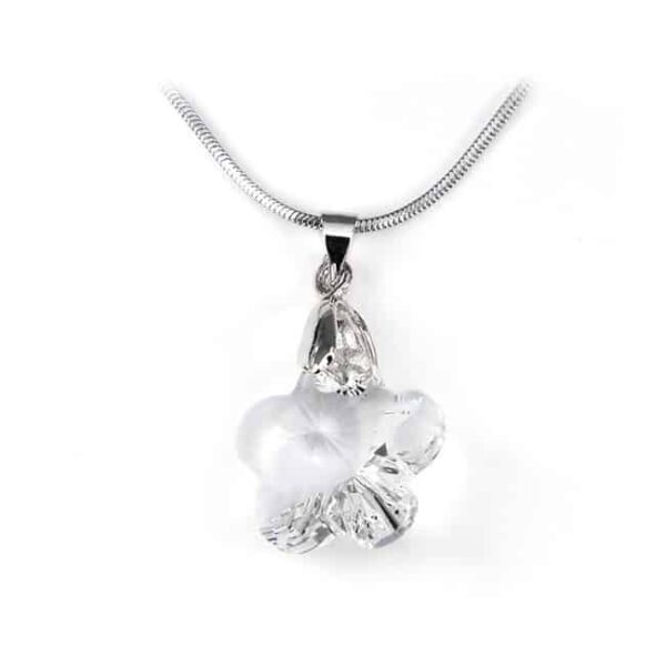 Swarovski® kristályos nemesacél nyaklánc - 18 mm - Virág - Crystal