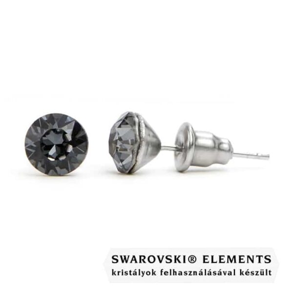 Jazzy szürke SWAROVSKI® kristályos fülbevaló "Scorpius" - Kerek Silver Night