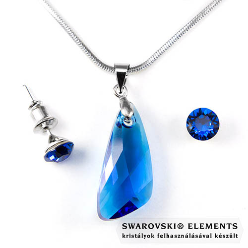 Swarovski® kristályos szett - Szárny 23 mm, Capri Blue + díszdoboz