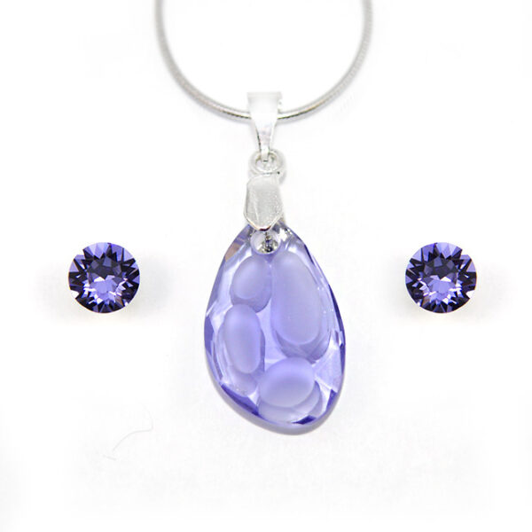 Swarovski® kristályos ékszerszett - Buborék 18 mm, Tanzanite