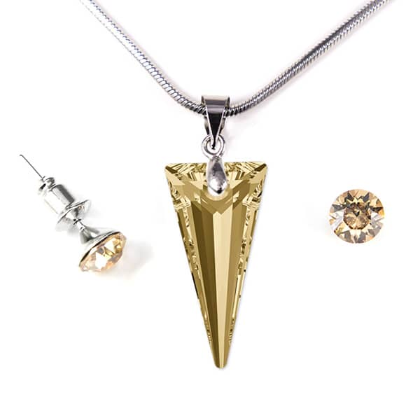 Swarovski® kristályos szett - Piramid 18 mm, Golden Shadow