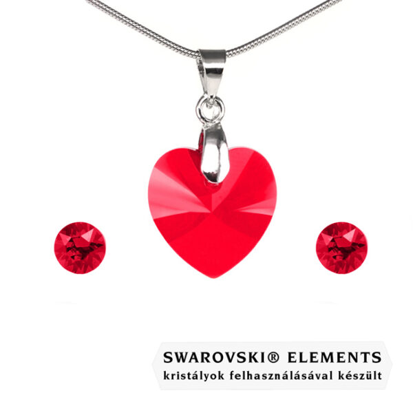 Swarovski® kristályos szett - Szív 14 mm, Light Siam