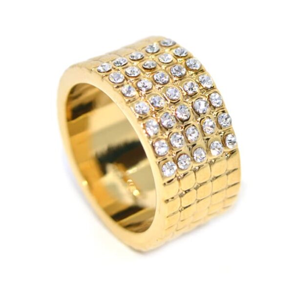 Riri kristályos gyűrű arany színben