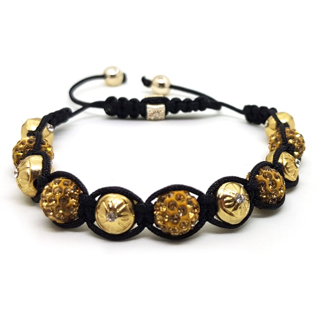 11 gyöngyös shamballa karkötő - Arany