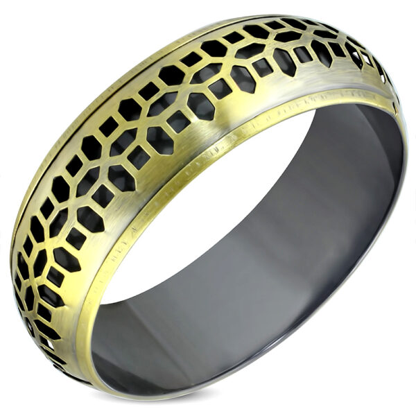 Óarany színű, kivágott mintás divatos karkötő