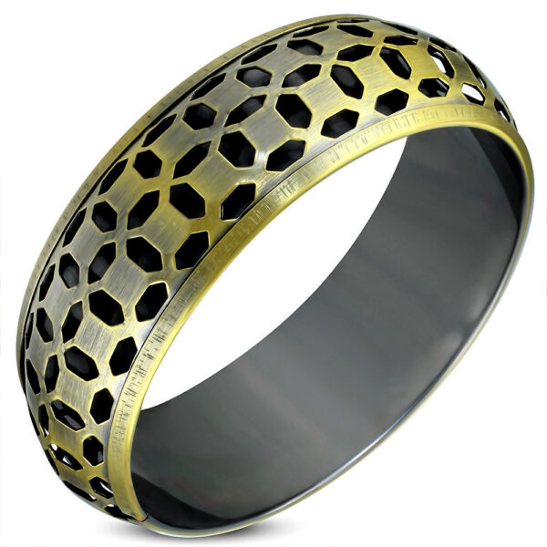 Óarany színű, kivágott mintás divatos karkötő