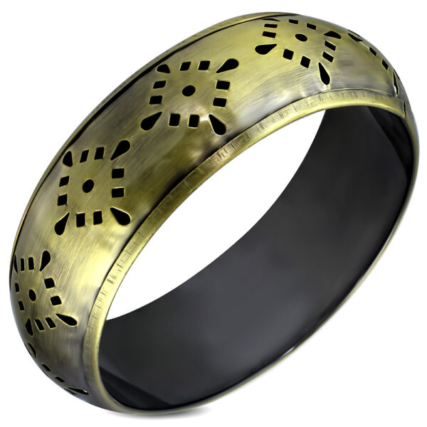 Óarany színű, kivágott mintás divatos karkötő