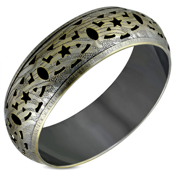 Óarany színű, kivágott mintás divatos karkötő