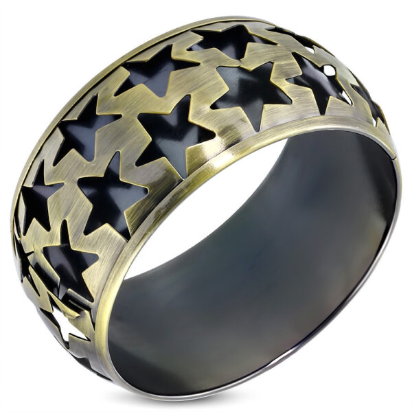 Óarany színű, kivágott csillag mintás divatos karkötő  