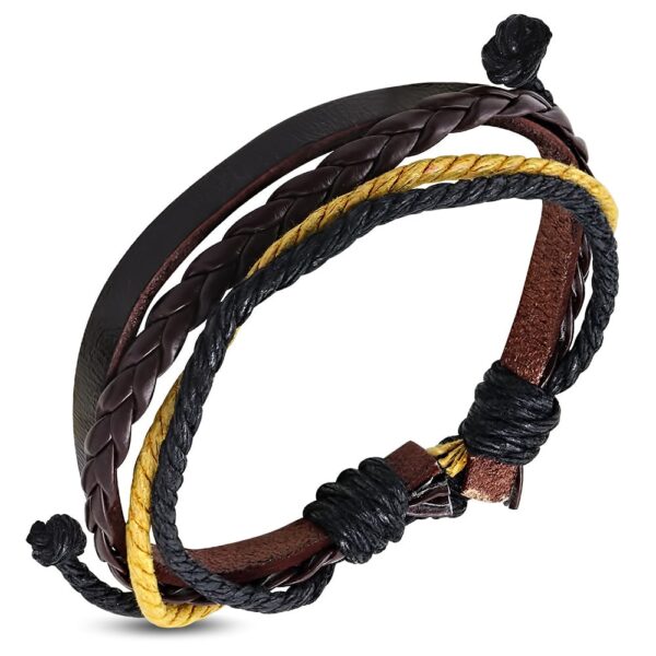 WOOD   BARNA - FEKETE - SÁRGA BŐR KARKÖTŐ