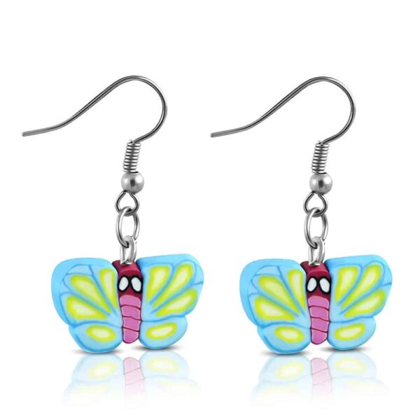 Színes pillangós bizsu fülbevaló