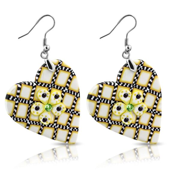 Szív alakú színes bizsu fülbevaló