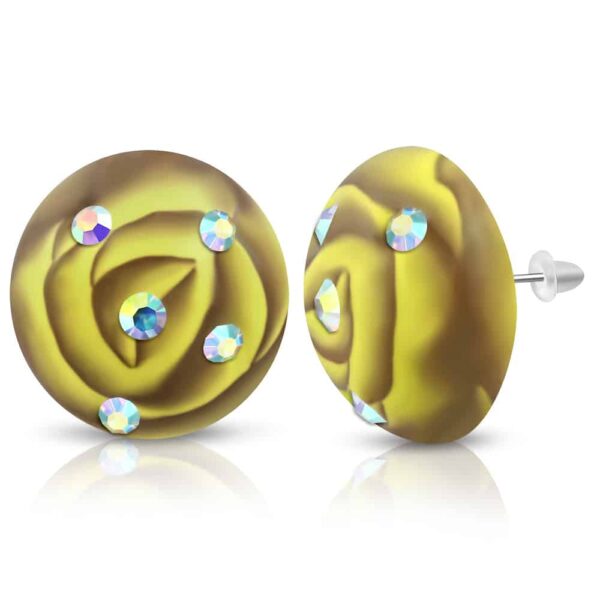 Sárga rózsa fülbevaló