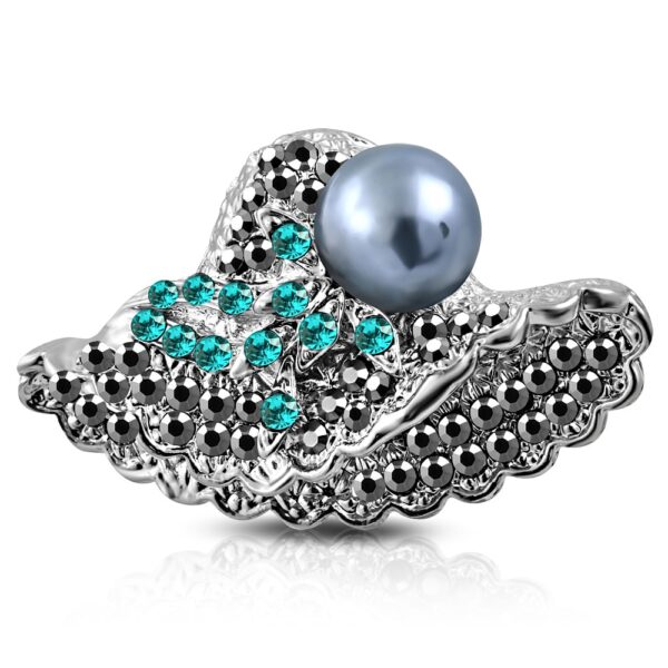 Állítható, kalap alakú koktél gyűrű cirkónia kristállyal