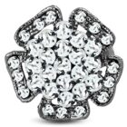 Állítható, virág formájú koktél gyűrű cirkónia kristállyal