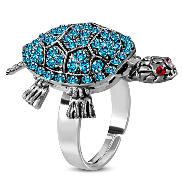 Állítható, teknős formájú gyűrű cirkónia kristállyal