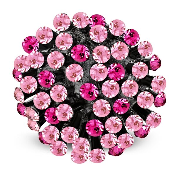 Állítható, virág alakú koktél gyűrű, színes cirkónia kristállyal