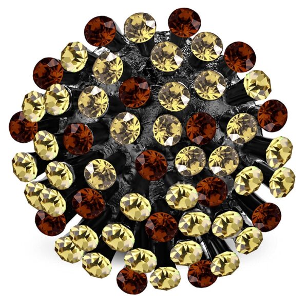 Állítható, virág alakú koktél gyűrű cirkónia kristállyal