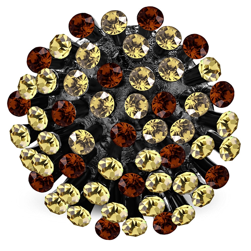 Állítható, virág alakú koktél gyűrű cirkónia kristállyal