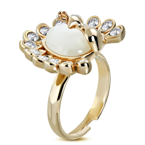 Szív alakú divat gyűrű, macskaszem kővel