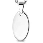 Ezüst színű, ovális formájú gravírozható  nemesacél medál 