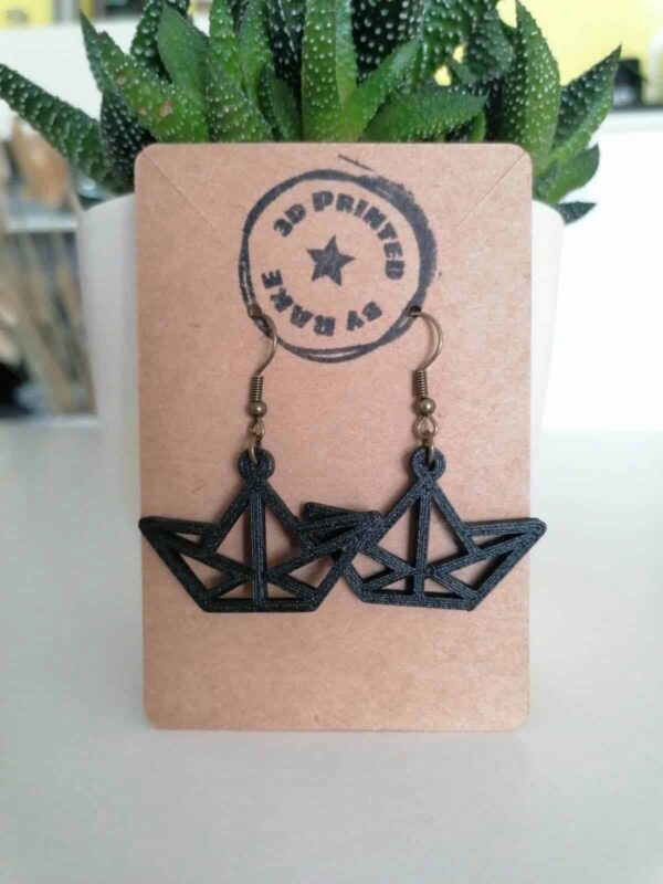 kis hajó - 3D Nyomtatott Fülbevaló