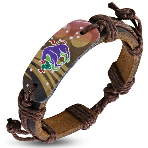 Horoszkópos bizsu bőr karkötő - Bika