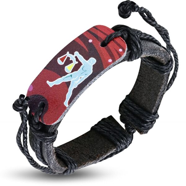 Horoszkópos bizsu bőr karkötő - Mérleg