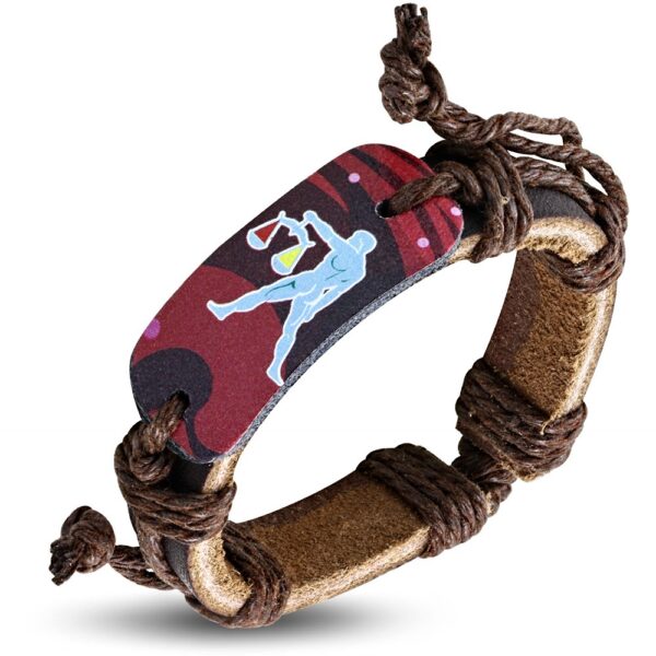 Horoszkópos bizsu bőr karkötő - Mérleg