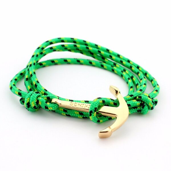 Zöld színű horgonyos karkötő