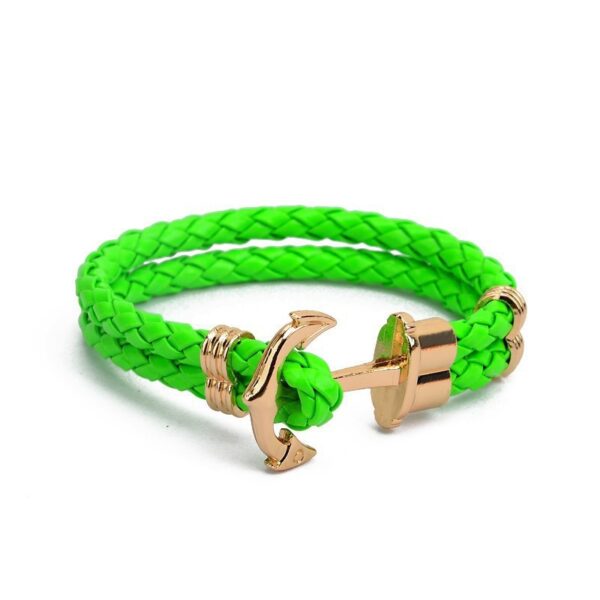 Zöld színű horgonyos karkötő