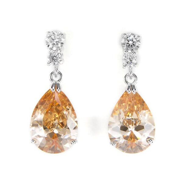 4 karátos szintetikus zafír kristállyal ékesített fülbevaló ajándék díszdobozban – Luayo Pezsgő