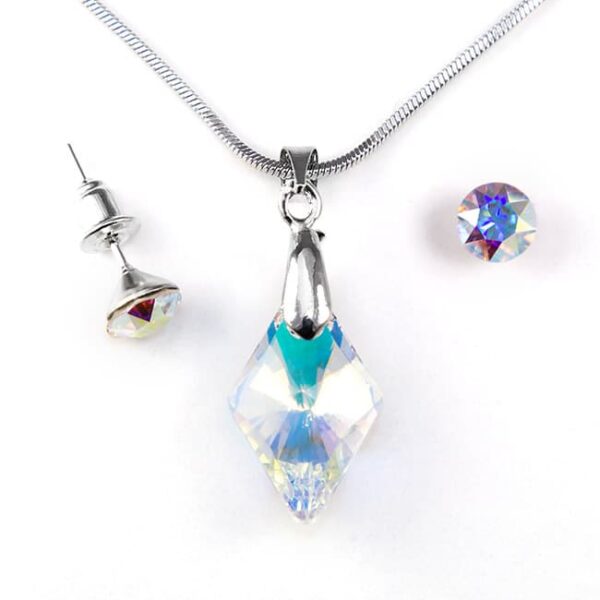 Ewpj111Swarovski® kristályos ékszerszett - Rhombus 20 mm, Crystal AB