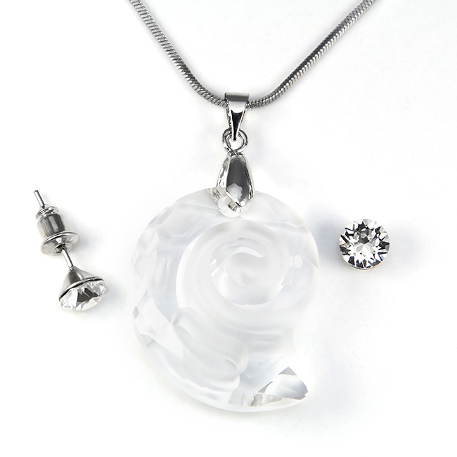 Swarovski kristályos ékszerszett - Csiga 28 mm,  Crystal