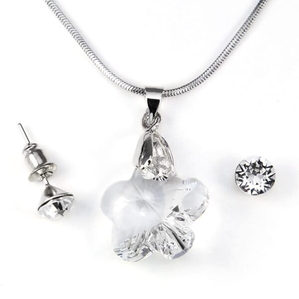 Swarovski kristályos ékszerszett - Virág 14 mm, Crystal