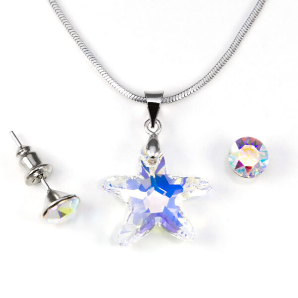 Swarovski® kristályos ékszerszett - Tengeri Csillag 20 mm, Crystal AB