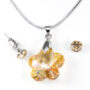 Swarovski®  kristályos ékszerszett - Virág 20 mm, Golden Shadow
