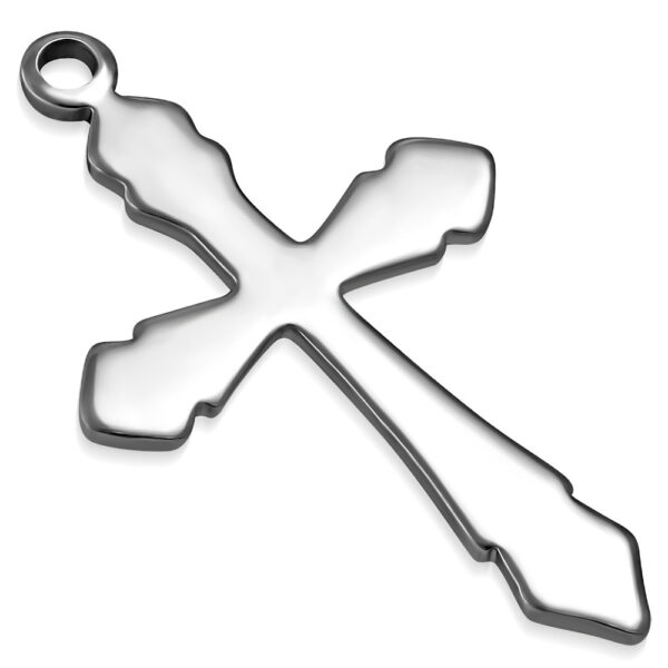 Ezüst színű, kereszt formájú nemesacél medál ékszer