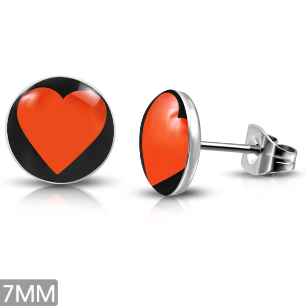 Szív mintájú pont nemesacél fülbevaló ékszer